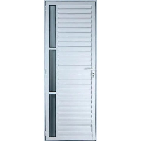 Porta de Aluminio Palheta Visor Lateral Vmb Direita Linha Premium:2,10 X 0,80/branco