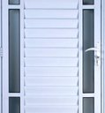 Ver imagem 2 de Porta de Alumínio Palheta com Visor Duplo 210 x 100 Esquerda Linha All Soft Cor Branco