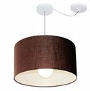 Ver imagem 1 de Lustre Pendente Cilíndrico Com Desvio de Centro Vivare Md-4231 Cúpula em Tecido 50x30cm - Bivolt - C