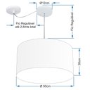 Ver imagem 2 de Lustre Pendente Cilíndrico Com Desvio de Centro Vivare Md-4231 Cúpula em Tecido 50x30cm - Bivolt - C