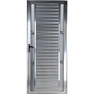 Porta de Alumínio Palheta Visor Duplo 210 x 90 Esquerda Linha All Soft Cor Brilhante