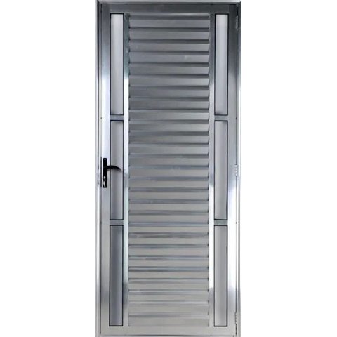 Porta de Alumínio Palheta Visor Duplo 210 x 90 Esquerda Linha All Soft Cor Brilhante