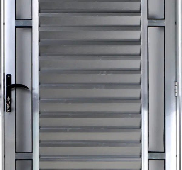 Porta de Alumínio Palheta Visor Duplo 210 x 80 Esquerda Linha All Soft Cor Brilhante - 2