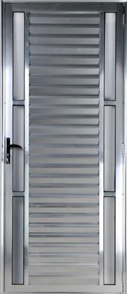 Porta de Alumínio Palheta Visor Duplo 210 x 80 Esquerda Linha All Soft Cor Brilhante