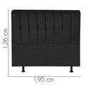 Ver imagem 3 de Cabeceira Estofada Kiara 195cm King Size Box Quarto Corino Preto - Ahazzo Móveis