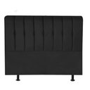 Ver imagem 2 de Cabeceira Estofada Kiara 195cm King Size Box Quarto Corino Preto - Ahazzo Móveis