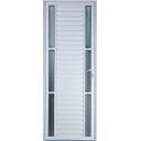Ver imagem 1 de Porta De Alumínio Palheta Com Visor Duplo 2,10 X 1,00 Direita Linha All Soft Cor Branco