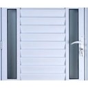 Ver imagem 3 de Porta De Alumínio Palheta Com Visor Duplo 2,10 X 1,00 Direita Linha All Soft Cor Branco