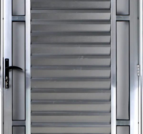 Porta de Alumínio Palheta Visor Duplo 210 x 80 Direita Linha All Soft Cor Brilhante - 2