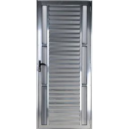 Porta de Alumínio Palheta Visor Duplo 210 x 80 Direita Linha All Soft Cor Brilhante - 1