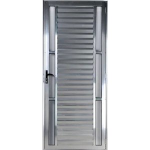 Porta de Alumínio Palheta Visor Duplo 210 x 80 Direita Linha All Soft Cor Brilhante