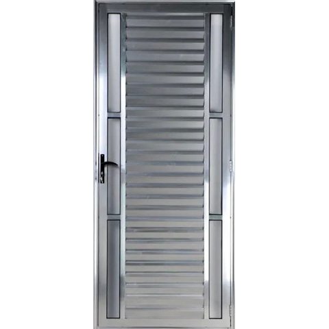 Porta de Alumínio Palheta Visor Duplo 210 x 80 Direita Linha All Soft Cor Brilhante
