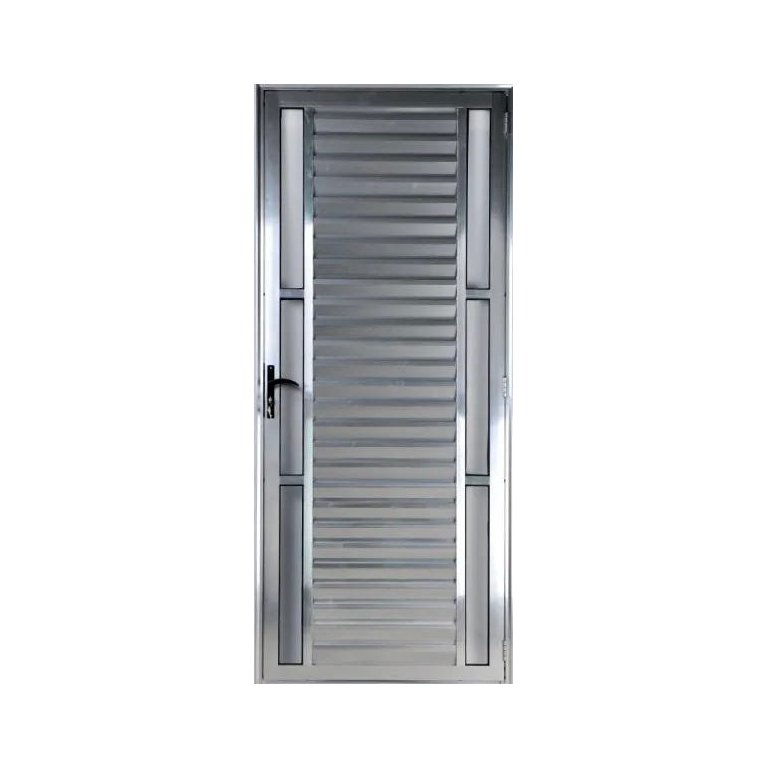 Porta de Alumínio Palheta Visor Duplo 210 x 80 Direita Linha All Soft Cor Brilhante