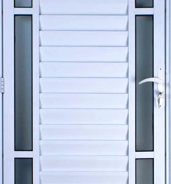 Porta de Alumínio Palheta com Visor Duplo 210 x 80 Direita Linha All Soft Cor Branco - 2