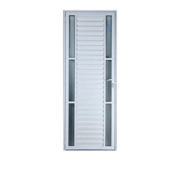Porta de Alumínio Palheta com Visor Duplo 210 x 80 Direita Linha All Soft Cor Branco - 1
