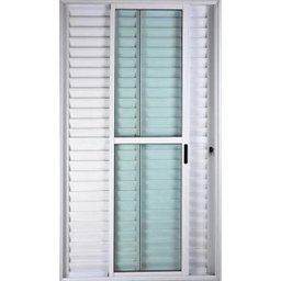 Porta de Alumínio Balcão 3 Folhas Móveis Com Fechadura Anchieta Esquadrias 2,10 x 1,50  - 1