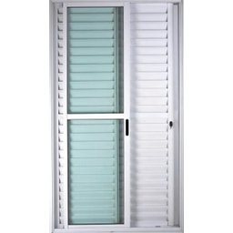Porta de Alumínio Balcão 3 Folhas Móveis Com Fechadura Anchieta Esquadrias 2,10 x 1,20  - 2