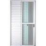 Porta de Aluminio Balcão 3 Folhas Móveis com Fechadura Linha Premium:2,10 X 1,20/branco - 3