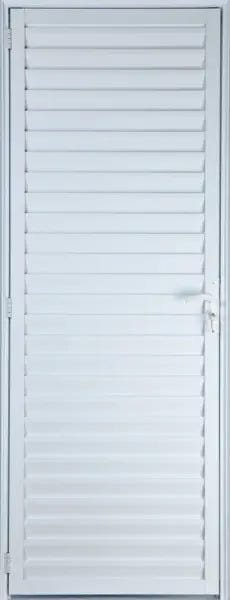 Porta de Alumínio Palheta Ventilada 210 x 90 Esquerda Linha All Soft Cor Branco