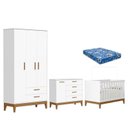 Ver imagem 1 de Quarto de Bebê Flip Branco Acetinado com Colchão Ortobom - Reller