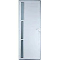 Porta de Alumínio Lambril com Visor Cor Branco 210 x 90 Direita Linha All Soft - 1