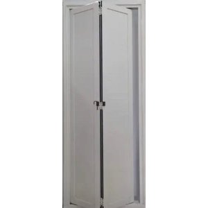 Porta Camarão de Alumínio Branco Lambril 2,10 x 0,70 com Kit Trilho e Puxador Argola Lux Direita