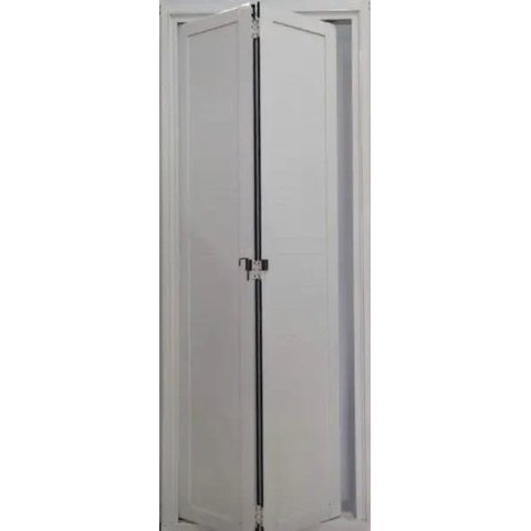Porta Camarão de Alumínio Branco Lambril 2,10 x 0,70 com Kit Trilho e Puxador Argola Lux Direita