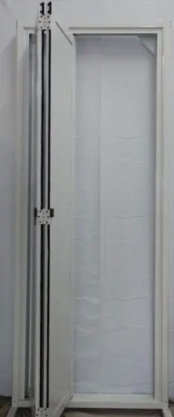 Porta Camarão de Alumínio Branco Lambril 2,10 x 0,70 com Kit Trilho e Puxador Argola Lux Direita - 3