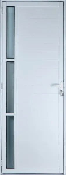 Porta de Alumínio Lambril com Visor Cor Branco 210 x 80 Direita Linha All Soft - 1
