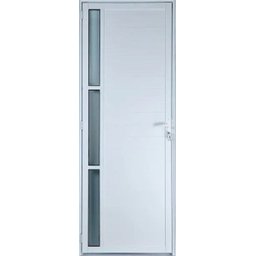 Porta de Alumínio Lambril com Visor Cor Branco 210 x 80 Direita Linha All Soft - 1