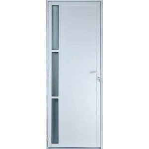 Porta de Aluminio Lambril Visor Lateral Linha Premium:2,10 X 0,70/direita/branco