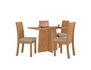 Ver imagem 1 de Conjunto Sala de Jantar Mesa Celebrare 120 no Glass com 4 Cadeiras Athenas - Lopas Amendoa Clean -Te