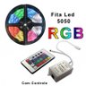 Fita De Led Rgb 5050 Rolo 5m Ip65 12v Controle Remoto 10MM 5 metros - 1