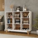 Ver imagem 1 de Estante para Quarto Velora Espresso Móveis Branco/Nogal