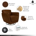 Ver imagem 3 de Poltrona do Papai Valentina Sala de Estar Giratória Couro Marrom Chocolate Manchado G40 - Gran Belo