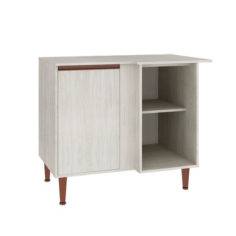 Balcão de Canto para Cozinha New 90 X 86 Cm 1 Porta Mdp Legno Nogueira - Clicklar