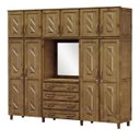 Ver imagem 2 de Guarda-roupa 10 Portas 4 Gavetas Capelinha Imbuia Madeira Pinus - Cavazotto