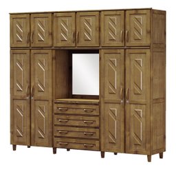 Guarda-roupa 10 Portas 4 Gavetas Capelinha Imbuia Madeira Pinus - Cavazotto - 2