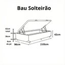 Ver imagem 4 de Cama Box Baú Solteirão Blindado Diversas Cores (88x188x42) - Linhão - Turim Bege Escuro