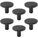Ver imagem 1 de Kit 6 Puxadores Ruiz 191 Ponto Redondos Preto Fosco para Móveis Armários e Gavetas