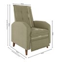 Ver imagem 6 de Poltrona Papai Reclinável Sala Mx 65 Yaris Buclê Bege Matrix Original