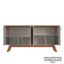 Ver imagem 4 de Aparador Buffet Balcão Sala de Estar 4 Portas 2 Prateleiras Organizador Balcão Preto Marrom