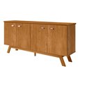 Ver imagem 2 de Aparador Buffet Balcão Sala de Estar 4 Portas 2 Prateleiras Organizador Balcão Preto Marrom