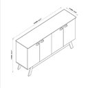 Ver imagem 3 de Aparador Buffet Balcão Sala de Estar 4 Portas 2 Prateleiras Organizador Balcão Preto Marrom