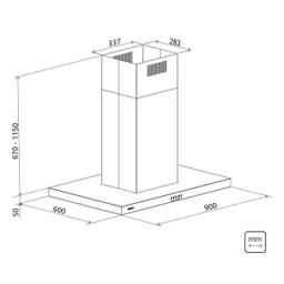 Coifa de Ilha Tramontina New Dritta Isla em Aço Inox 90 Cm 220 V - 95800018 - 3