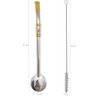 Bomba Chimarrão Rosca Aço Inox 304 Ouro 18k Pingente Desenho Flor de Lis - 6