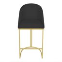 Ver imagem 4 de Kit 02 Banquetas Altas Bela Suede Base Metálica Industrial Dourado - Pallazio Cor:Preto