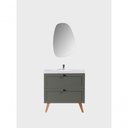 Ver imagem 3 de Gabinete para Banheiro com Cuba e Espelho Organico 80cm Retro Mdf Verde Milano - On Móveis
