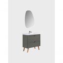 Ver imagem 4 de Gabinete para Banheiro com Cuba e Espelho Organico 80cm Retro Mdf Verde Milano - On Móveis