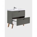 Ver mais imagens de Gabinete para Banheiro com Cuba e Espelho Organico 80cm Retro Mdf Verde Milano - On Móveis